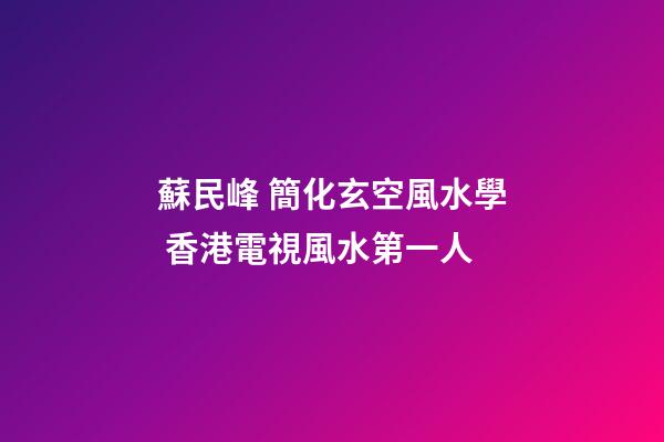 蘇民峰 簡化玄空風水學 香港電視風水第一人